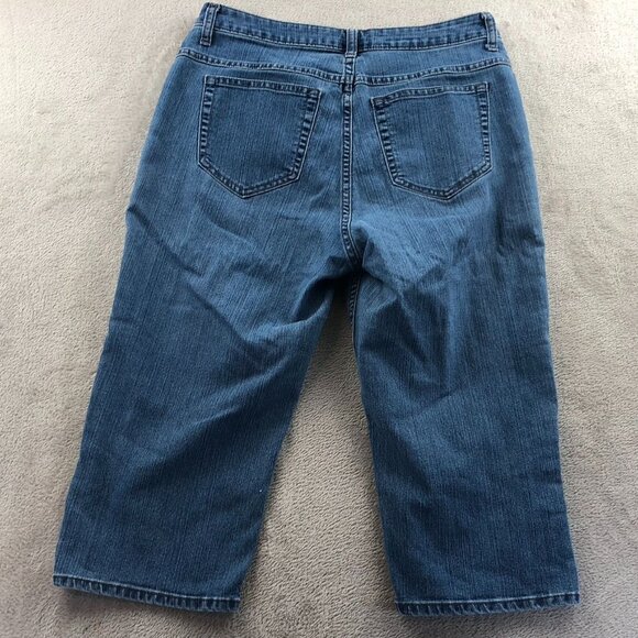 Riders By Lee Women's Capri Jeans Size 32x28 Measured Blue Denim Cropped Casual - Picture 11 of 11